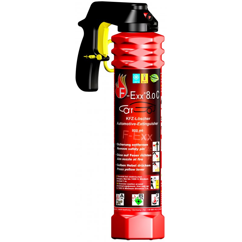 F-Exx 8.0 C – Der Auto-Feuerlöscher mit Frostschutz + Kfz-Tasche
